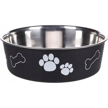 Miska pro psa Jedna kovová miska Flamingo černá 2,2 l