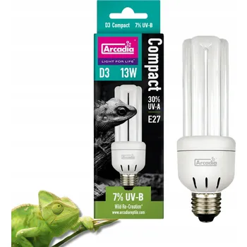 Osvětlení do terária UVB ŽÁROVKA PRO CHAMELEONY A GEKONY FELSUMA 13W 7% | ARCADIA COMPACT FOREST