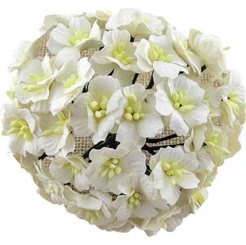 umělá květina Květy jabloně Wild Orchid Crafts papírové bílé 50 kusů