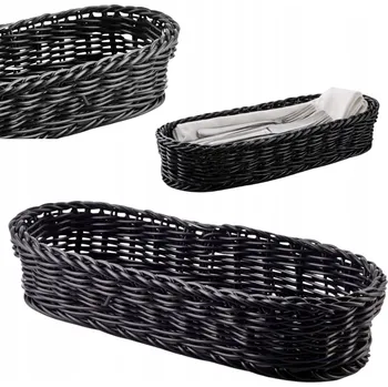 Obraz Košík na příbory Mondex polyratan černý 27x11x6 cm