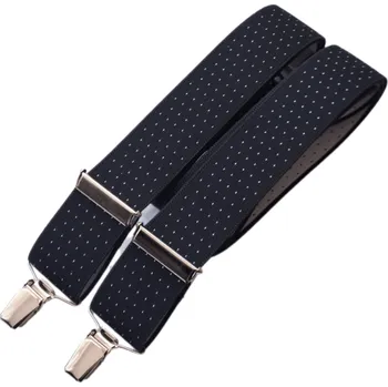 Kšandy KoKa Pánské šle - černé s puntíky Šířka: 3,5 cm