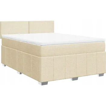 Postel Čalouněná dvoulůžková postel VidaXL 140x190 cm, béžové odstíny