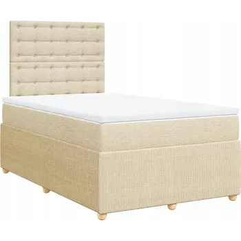 Postel Čalouněná jednolůžková postel VidaXL 120x200 cm, béžové odstíny