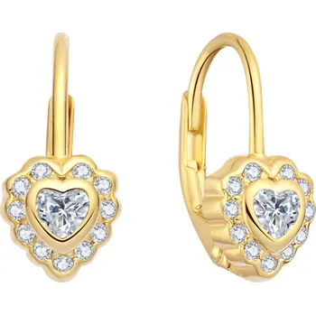 Náušnice Olivie Dětské stříbrné náušnice SRDÍČKO 10010 Ag 925; ≤2 g.