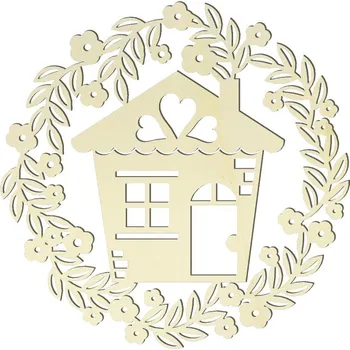 Party dekorace Dekorace domeček Barva: přírodní topol, velikost: 20 cm