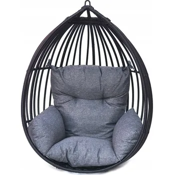 Závěsné křeslo Rojaplast černé umělý ratan 150 kg 98 cm