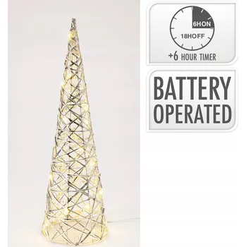 Obraz LED kužel stříbrný V40 cm