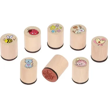 Dětské razítko Goki Dřevěná razítka s jarními motivy (1 ks)