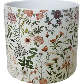 Květináč Keramický květináč s motivem lučního kvítí E 13 cm