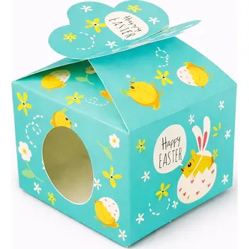 Krabička na výslužku Cake star Velikonoční krabička tyrkysová 10x10x7,5cm