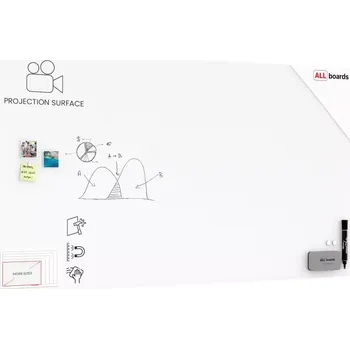 Allboards Skleněná projekční magnetická matná tabule 200x120 cm, TSO200x120P4