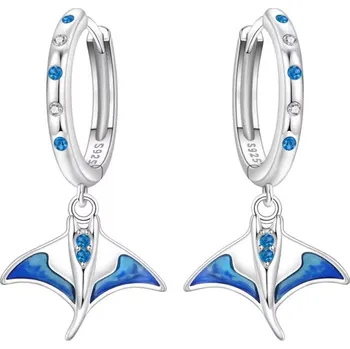 Náušnice GRACE Silver Jewellery Stříbrné visací náušnice Manta - stříbro 925/1000 E-OTE4316/391 Modrá