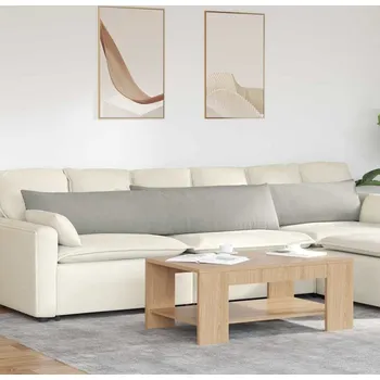 Polštář vidaXL Pohovkové polštáře 2 pcs Světle šedá 200 x 40 cm textil [42013898]