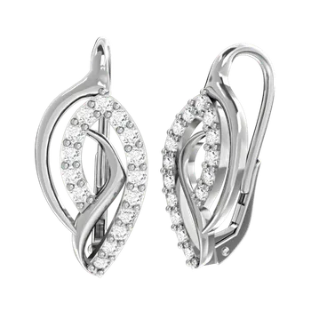 Náušnice Couple, Noblesní náušnice Gina, bílé zlato se zirkony, 585-66-3-0272.1B00.0.00.001.08