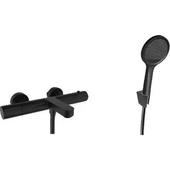 kielle Oudee - Termostatická vanová baterie s příslušenstvím EcoSpare, matná černá 10302SNT104