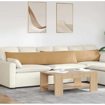 Polštář vidaXL Pohovkové polštáře 2 pcs Hnědá 200 x 40 cm Žebrovaná látka [42013893]