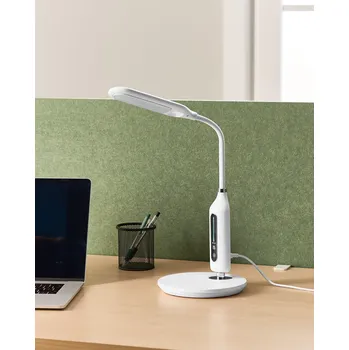 Lampička Stolní LED lampa bílá stolní osvětlení lampa na čtení k počítači Nastavitelné rameno Stmívač Změna barevné teploty světla Beliani