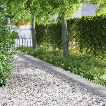 Plotovka vidaXL Obrubníky trávníku 10 pcs Stříbrná 103 x 0,05 x 22 cm [874756]