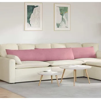Polštář vidaXL Pohovkové polštáře 2 pcs Růžová 200 x 40 cm Žebrovaná látka [42013889]