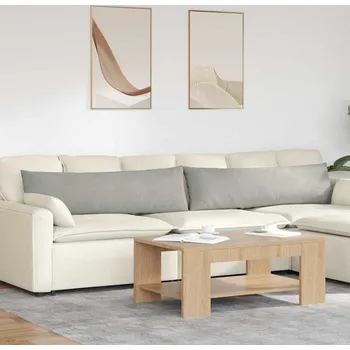 Polštář vidaXL Pohovkové polštáře 2 pcs Světle šedá 145 x 40 cm textil [42013855]