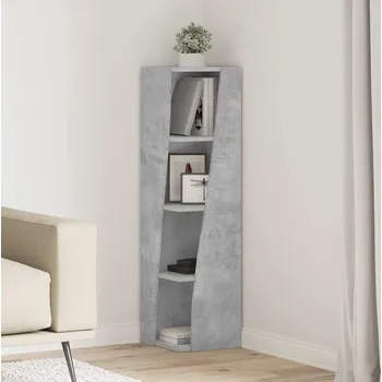 Policová skříň vidaXL Rohová skříňka Betonově šedá 27,5x27x102cm kompozitní dřevo [889848]