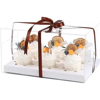 Krabice na pečivo Průhledný box na 6 muffliny-cupcake – sada 10 ks | Gastrokitchen