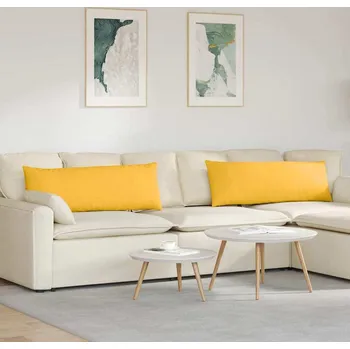 Polštář vidaXL Pohovkové polštáře 2 pcs Světlá žlutá 120 x 40 cm [42013823]