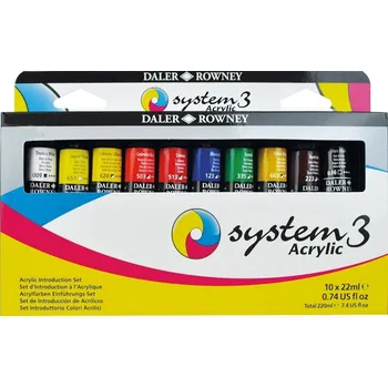 Daler Rowney System3 Sada akrylových barev 10 x 22 ml
