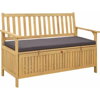 Zahradní lavice vidaXL Úložná lavice s polštářem s úložištěm se dveřmi [42026794]