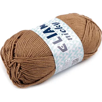 Příze Pletací příze Nicky 50 g, barva 31 (5166) hnědá přírodní