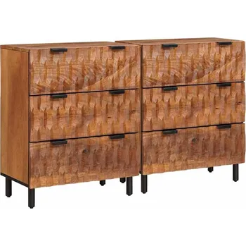 Příborník do zásuvky vidaXL Servírovací skříň 2 pcs Akátová hnědá povrchová úprava [3310034]