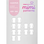 Dámský střih na tričko Harper 6v1, el. formát | MIMI patterns - XXL (A4) domácí tisk