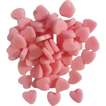 Jedlá dekorace na dort Cukrové zdobení Srdíčka růžové menší 30g