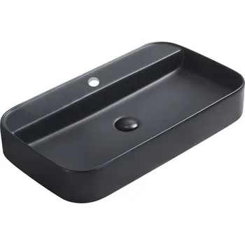 Umyvadlo Swiss aqua technologies Umyvadlo na desku SAT Infinitio 70x40 cm bez přepadu černé SATINF4070BKM