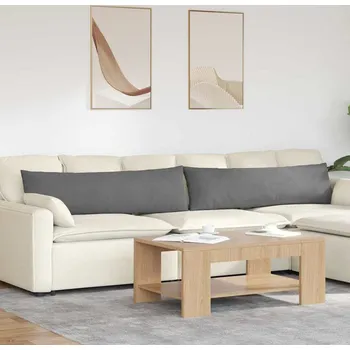 Polštář vidaXL Pohovkové polštáře 2 pcs Tmavě šedá 145 x 40 cm textil [42013856]