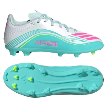 Kopačky Adidas F50 Messi League FG/MG bílá/tyrkysová/růžová EUR 34