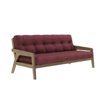 Pohovka KARUP DESIGN Třímístná rozkládací pohovka GRAB vínová 204 cm 132106710