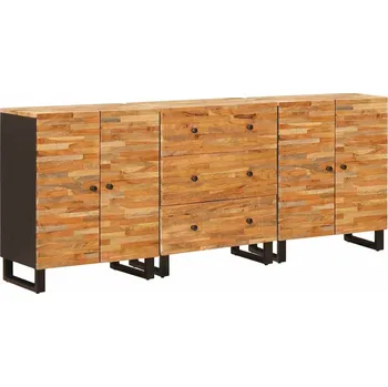 Příborník do zásuvky vidaXL Servírovací skříň 3 pcs Hnědá 60 x 33 x 75 cm [3310101]