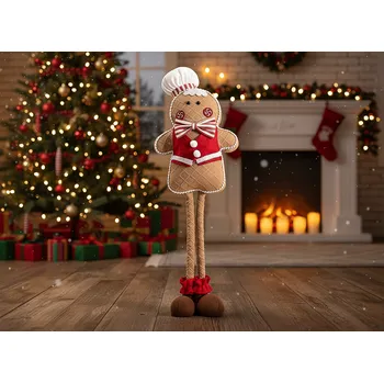 Vánoční dekorace Vánoční figurka MANOEL pan Perníček na teleskopických nohách 75 cm Výška 75 cm 751707