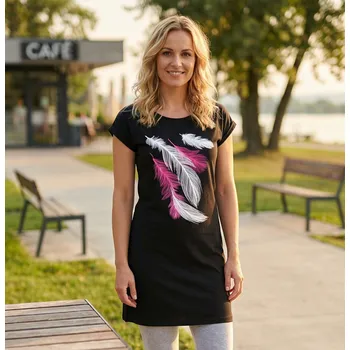 Dámské tričko Dámské prodloužené triko ALTISPORT CARRYOVER ALW112K388 ČERNÁ/RŮŽOVÁ S/M