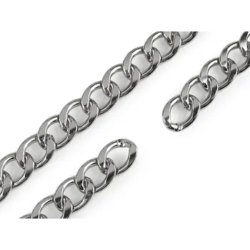 Řetěz šíře 20 mm, metráž, barva 1 nikl