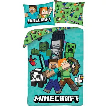 Povlečení Halantex Povlečení z mikrovlákna 140x200 + 70x90 cm - Minecraft "Heroes"