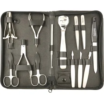 GLOBOS Kožená sada na manikúru a pedikúru 1223-76 černá