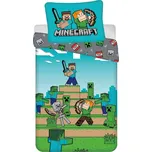 Dětské povlečení MINECRAFT WE GOT THIS, modro-šedé, bavlna hladká, 140x200cm + 70x90cm