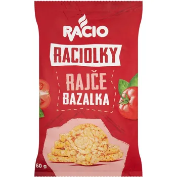Trvanlivě pečivo RACIO Raciolky rajče a bazalka (14 ks), cena za kus 20.9 Kč