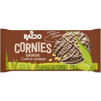 Trvanlivě pečivo RACIO Cornies s hořkou čokoládou (20 ks), cena za kus 21.9 Kč