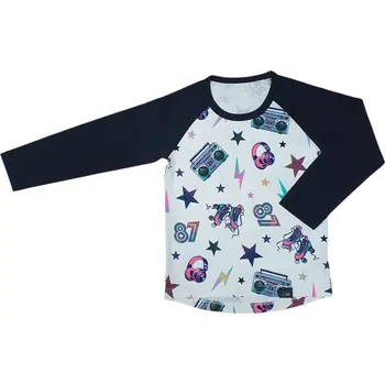 Chlapecké tričko ESITO | Tričko s dlouhým rukávem Star skates - bílá / 104