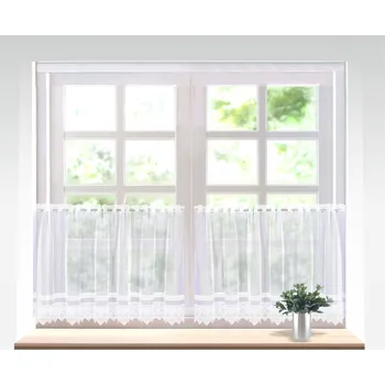 Záclona žakárová, Emma vitrážka metráž, bílá