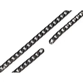 Řetěz plochý šíře 11 mm, metráž, barva 2 nikl černý