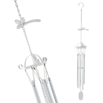 Velikonoční dekorace Autronic Zvonkohra kovová - s vážkou, barva bílá, sada 2 ks